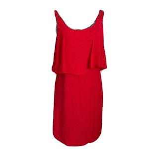 Anthroplogie Maeve Red lace strap Red Dress size 2/4 Retail $ 120